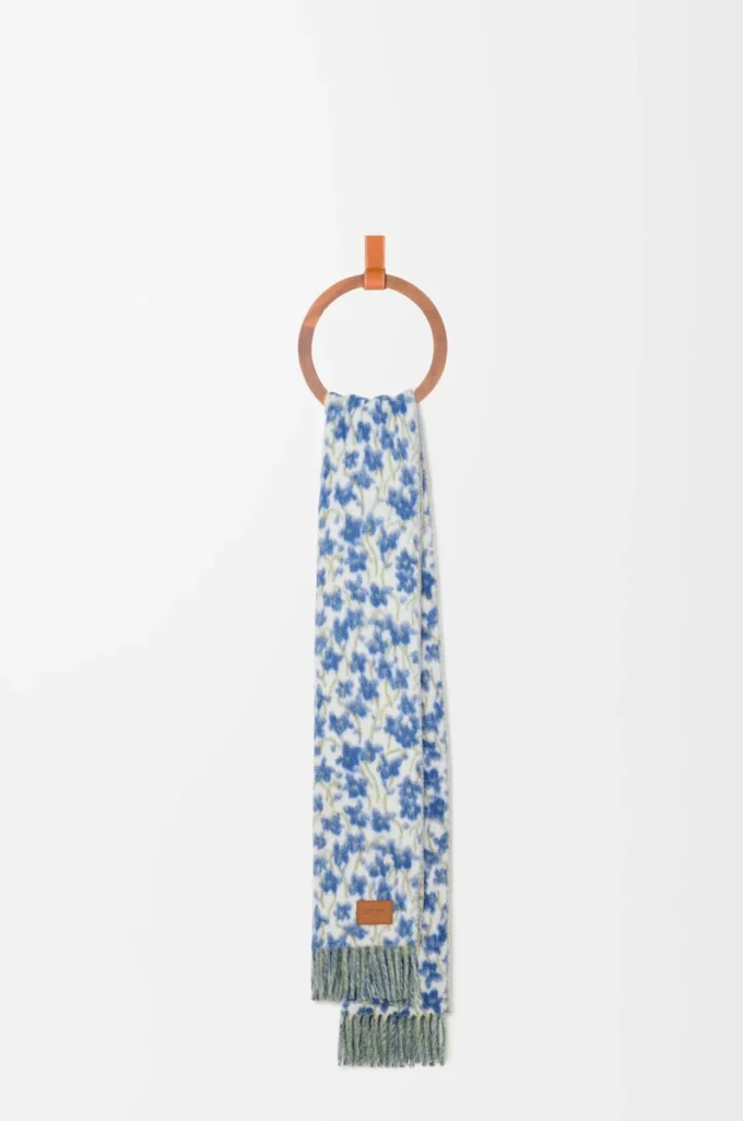 Scarf in wool and alpaca blend Blue/Multicolor Scarf in wool and alpaca blend Blue/Multicolor