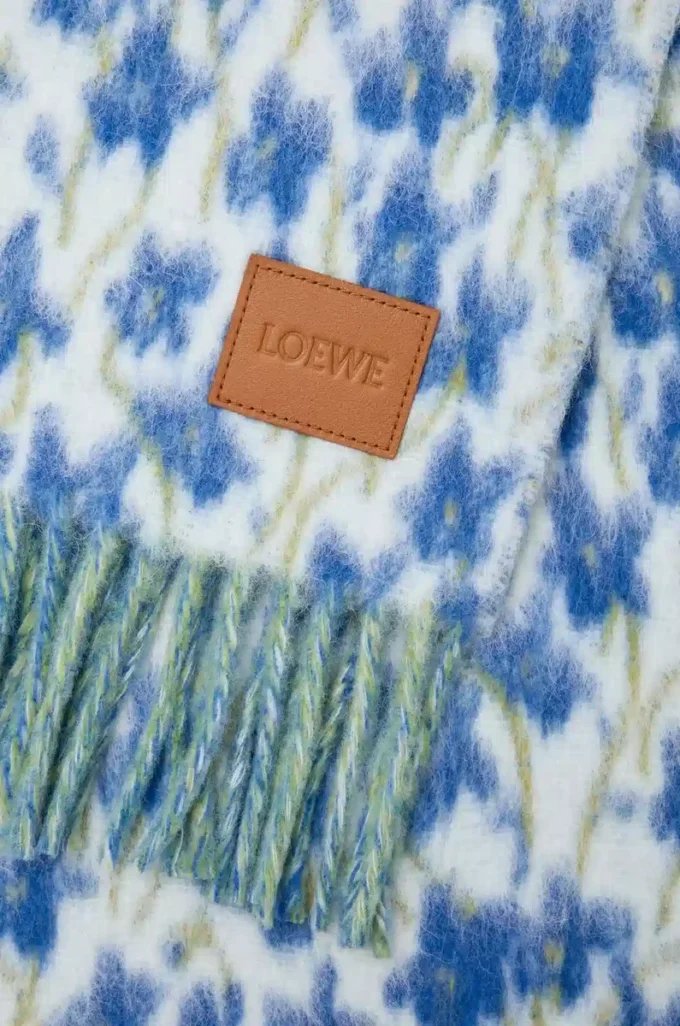 Scarf in wool and alpaca blend Blue/Multicolor Scarf in wool and alpaca blend Blue/Multicolor