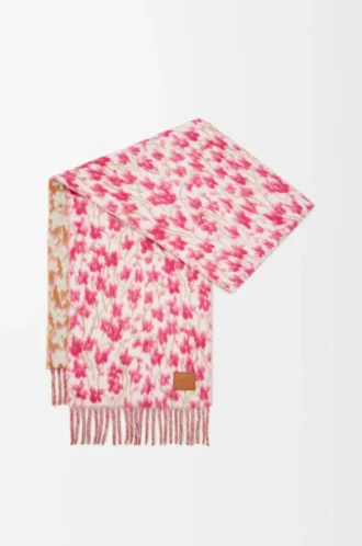 Scarf in wool and alpaca blend Pink/Multicolor