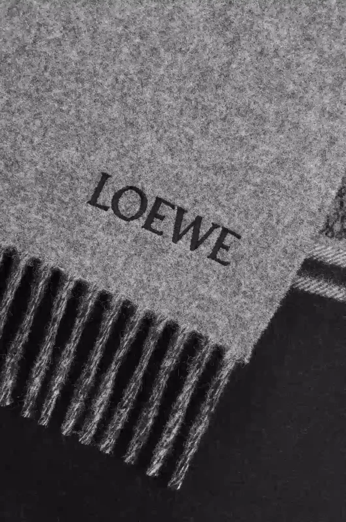 Scarf in wool and cashmere Black/Grey