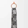 Scarf in wool and cashmere Black/White