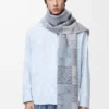 Scarf in wool and cashmere Blue/White