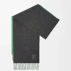 Scarf in wool and cashmere Dark Green/Green Scarf in wool and cashmere Dark Green/Green