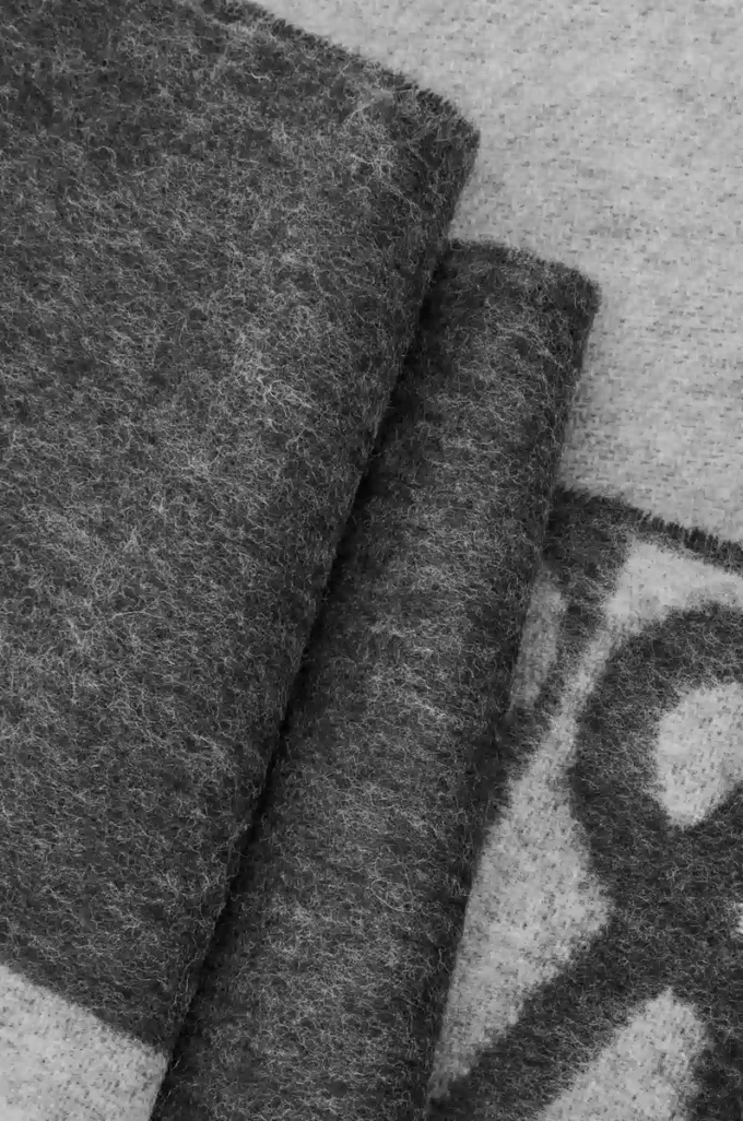 Scarf in wool and cashmere Dark Grey/Light Grey