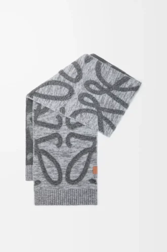 Scarf in wool and cashmere Grey Melange