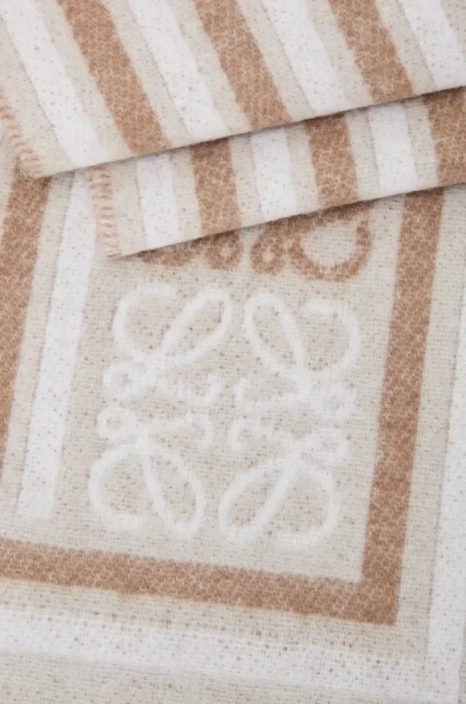 Scarf in wool and cashmere Light Beige