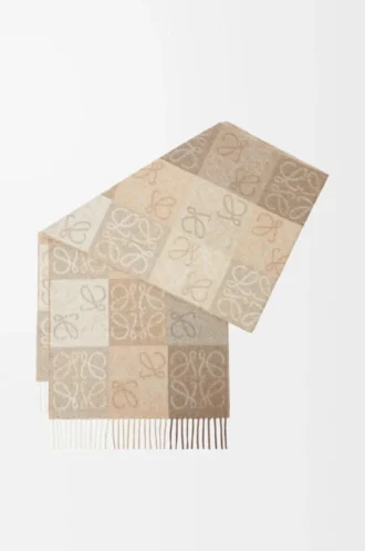 Scarf in wool and cashmere White/Beige