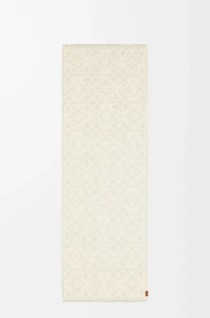 Scarf in wool and silk White
