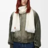 Scarf in wool and silk White