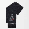 Scarf in wool, silk and alpaca blend Black Melange