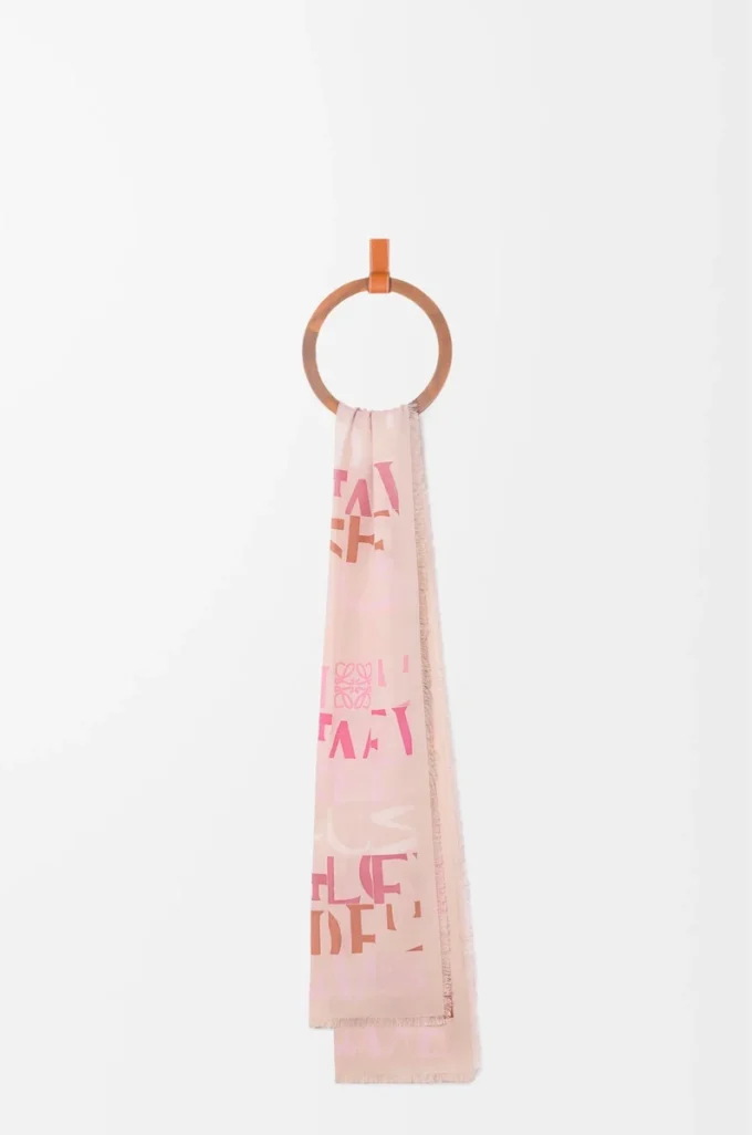 Scarf in wool, silk and cashmere blend Pink Multitone Scarf in wool, silk and cashmere blend Pink Multitone