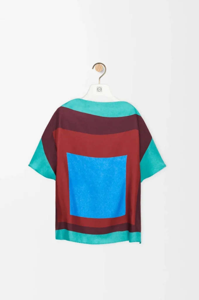 Scarf top in silk Green/Red/Multicolor Scarf top in silk Green/Red/Multicolor