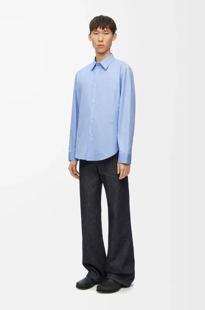 Shirt in cotton Light Blue