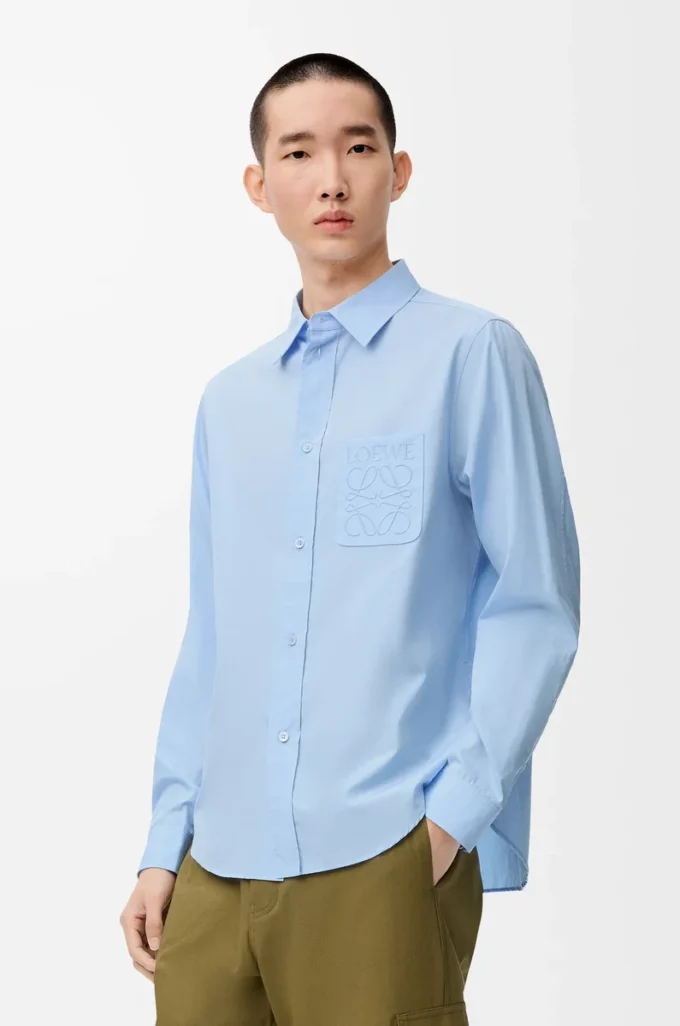 Shirt in cotton Light Blue