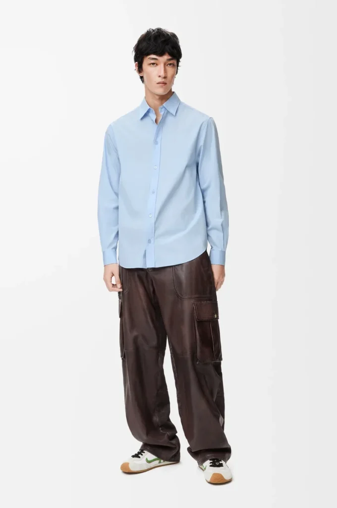 Shirt in cotton Light Blue