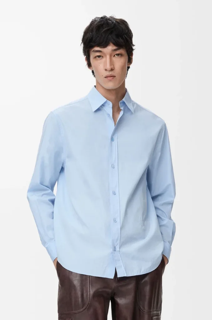 Shirt in cotton Light Blue