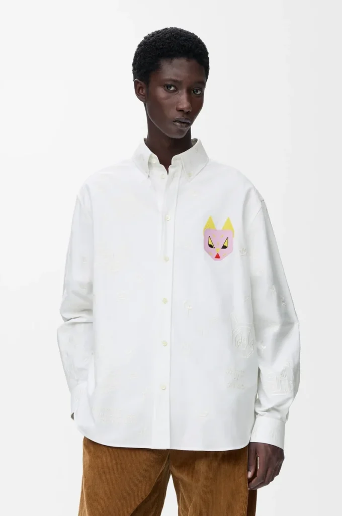 Shirt in cotton White/Multicolor Shirt in cotton White/Multicolor