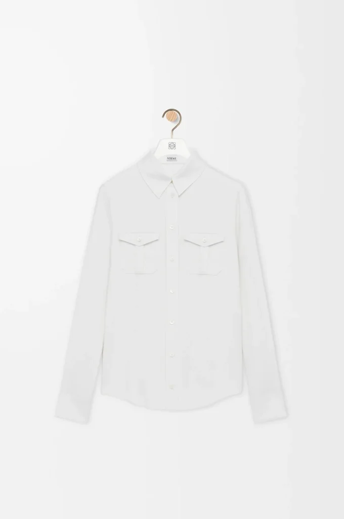 Shirt in stretch viscose White Shirt in stretch viscose White