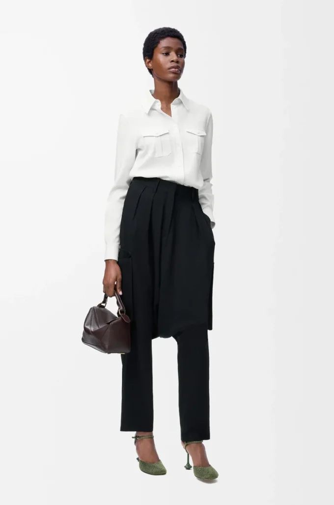 Shirt in stretch viscose White Shirt in stretch viscose White