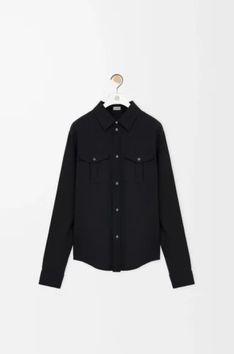 Shirt in viscose blend Black