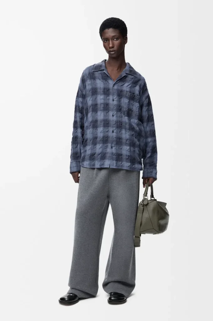 Shirt in wool and cotton Navy Blue Shirt in wool and cotton Navy Blue