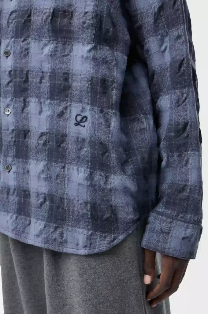 Shirt in wool and cotton Navy Blue Shirt in wool and cotton Navy Blue