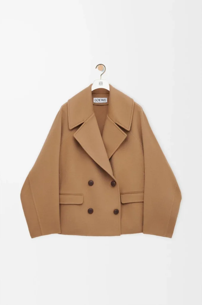 Short coat in wool Camel Short coat in wool Camel