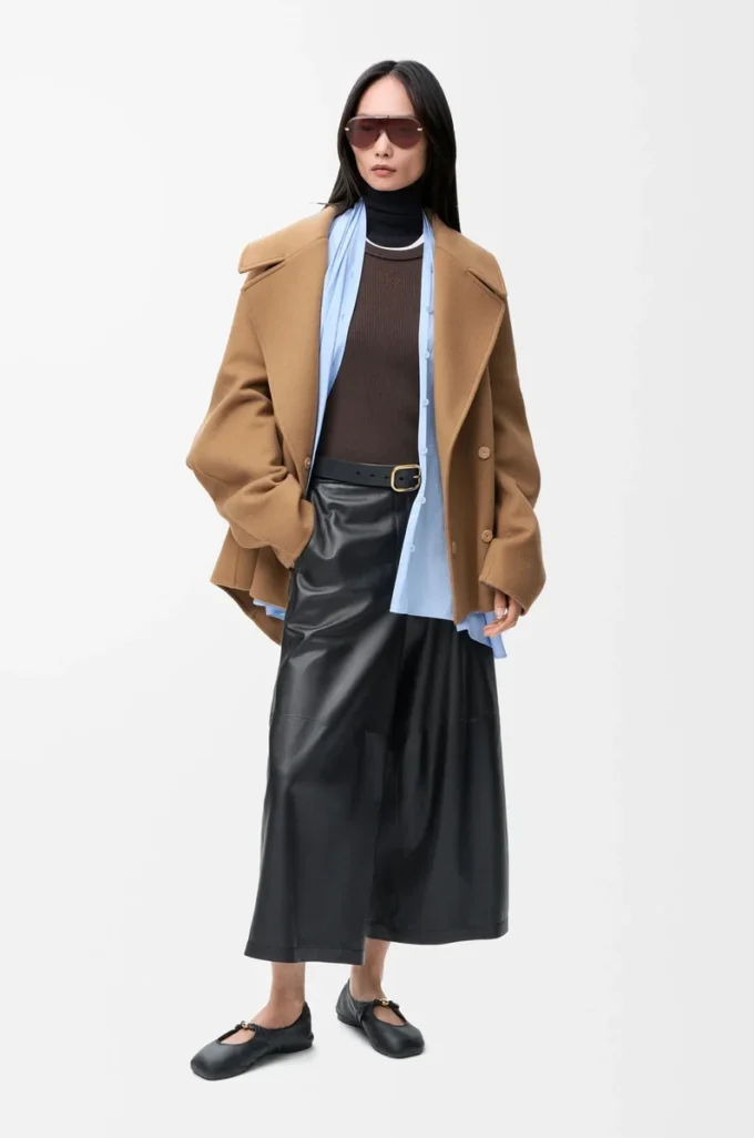 Short coat in wool Camel Short coat in wool Camel