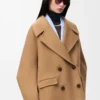Short coat in wool Camel Short coat in wool Camel