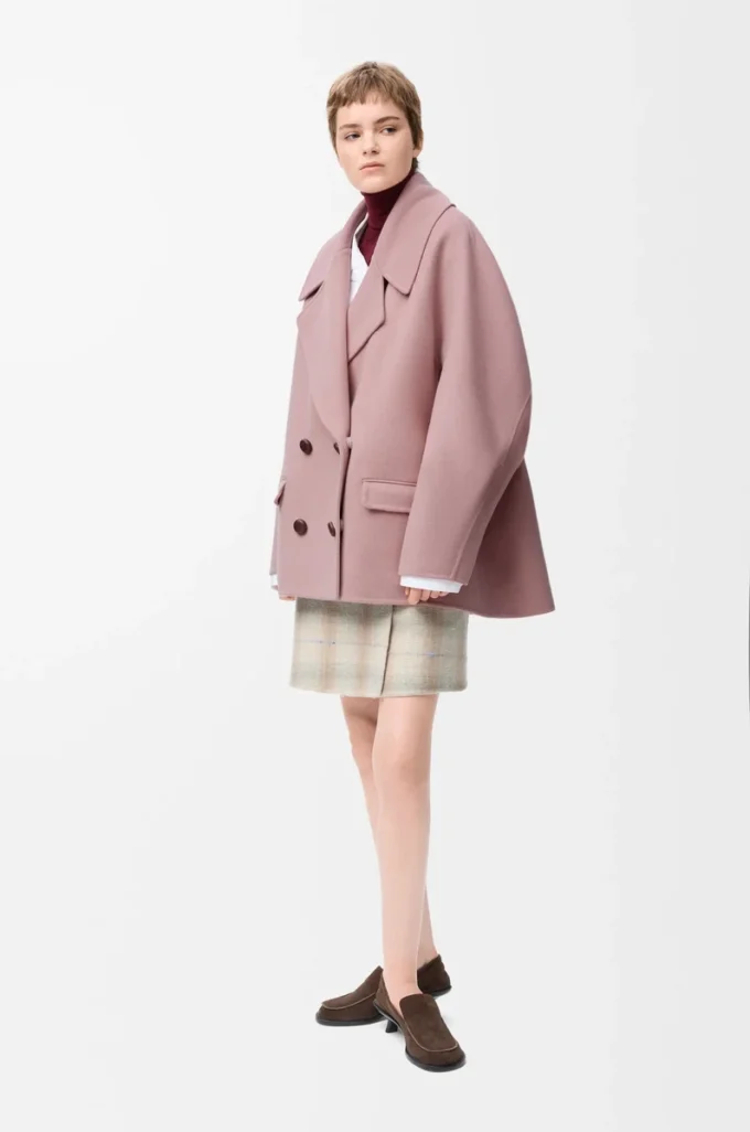 Short coat in wool Pink Short coat in wool Pink