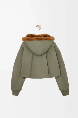 Short parka in cotton Khaki Green