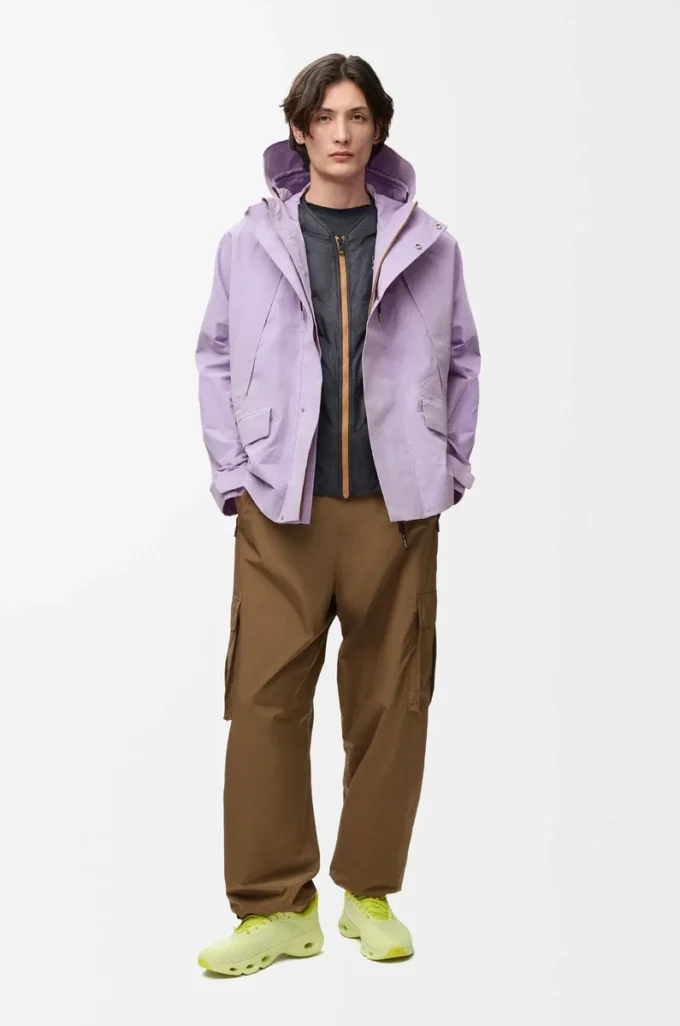 Short parka in technical cotton Lilac Short parka in technical cotton Lilac