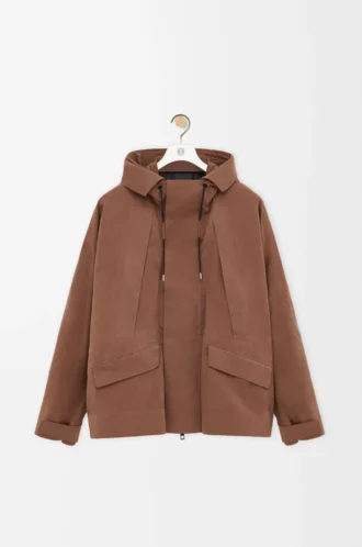 Short parka in technical cotton Toffee