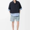 Short sleeve shirt in cotton Dark Navy/Light Blue Short sleeve shirt in cotton Dark Navy/Light Blue