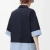 Short sleeve shirt in cotton Dark Navy/Light Blue Short sleeve shirt in cotton Dark Navy/Light Blue