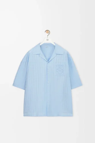 Short sleeve shirt in cotton Light Blue