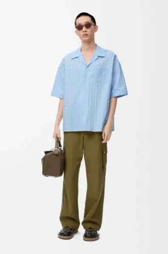 Short sleeve shirt in cotton Light Blue