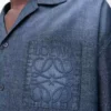 Short sleeve shirt in cotton Washed Blue Short sleeve shirt in cotton Washed Blue