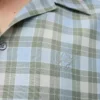 Short sleeve shirt in wool blend Light Blue/White