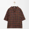 Short sleeve shirt in wool blend Orange/Black Short sleeve shirt in wool blend Orange/Black