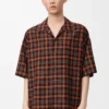 Short sleeve shirt in wool blend Orange/Black Short sleeve shirt in wool blend Orange/Black