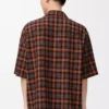 Short sleeve shirt in wool blend Orange/Black Short sleeve shirt in wool blend Orange/Black