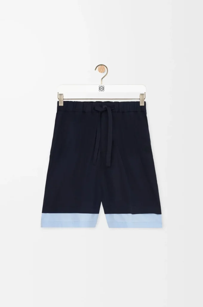 Shorts in cotton Dark Navy/Light Blue