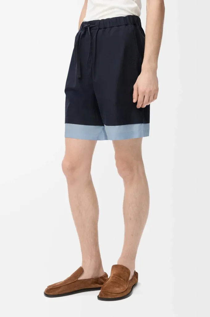 Shorts in cotton Dark Navy/Light Blue