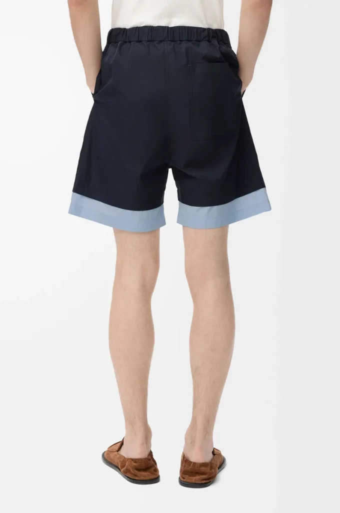 Shorts in cotton Dark Navy/Light Blue