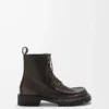 Sierra combat ankle boot in brushed-off calfskin Dark Brown