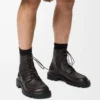 Sierra combat ankle boot in brushed-off calfskin Dark Brown