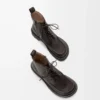 Sierra combat ankle boot in brushed-off calfskin Dark Brown