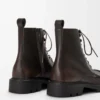 Sierra combat ankle boot in brushed-off calfskin Dark Brown