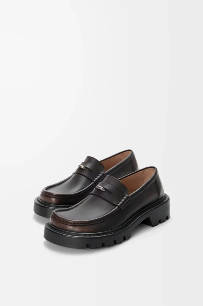 Sierra loafer in brushed-off calfskin Dark Brown